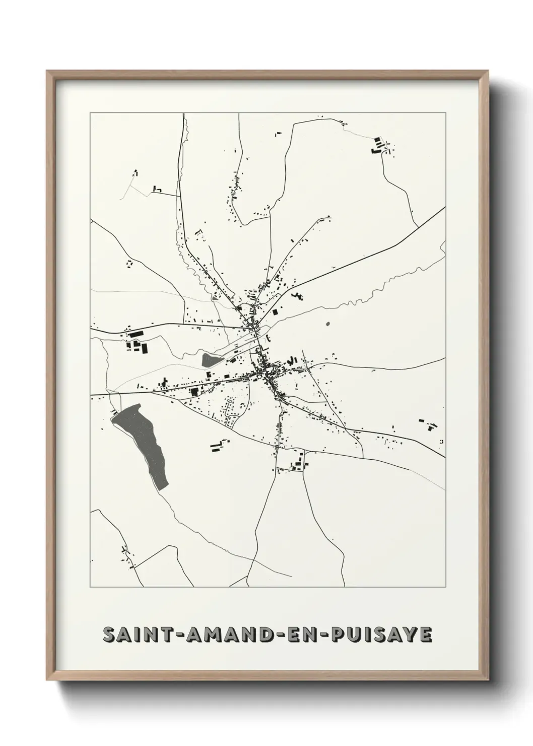 Un poster carte Saint-Amand-en-Puisaye