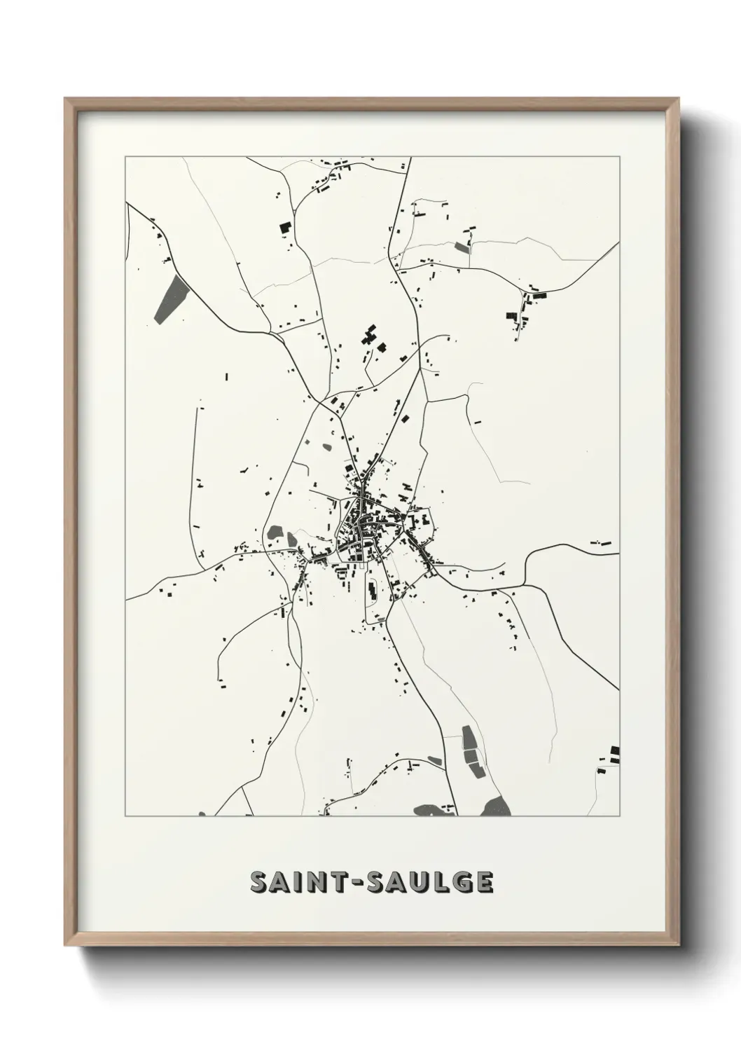 Un poster carte Saint-Saulge