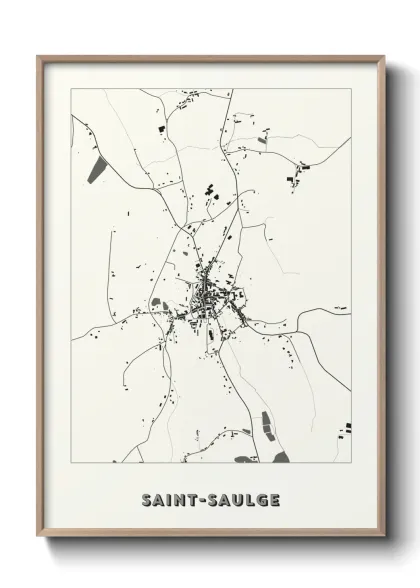 Une affiche de carte sur Saint-Saulge