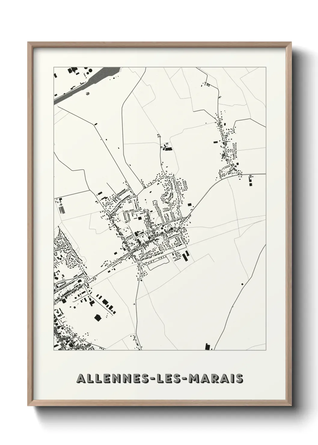 Un poster carte Allennes-les-Marais