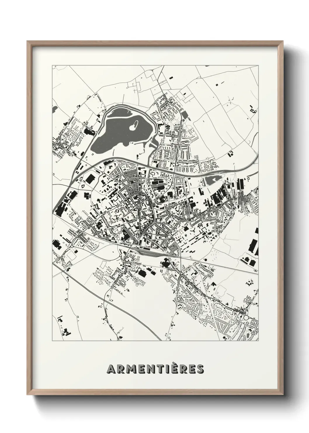 Un poster carte Armentières