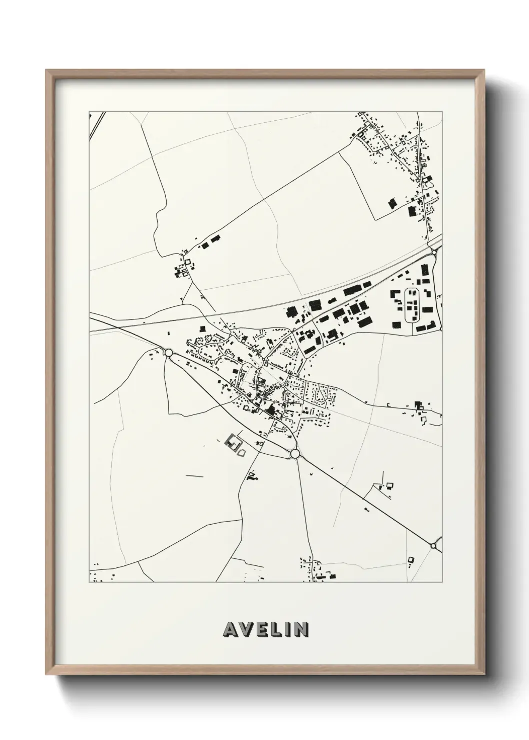 Un poster carte Avelin