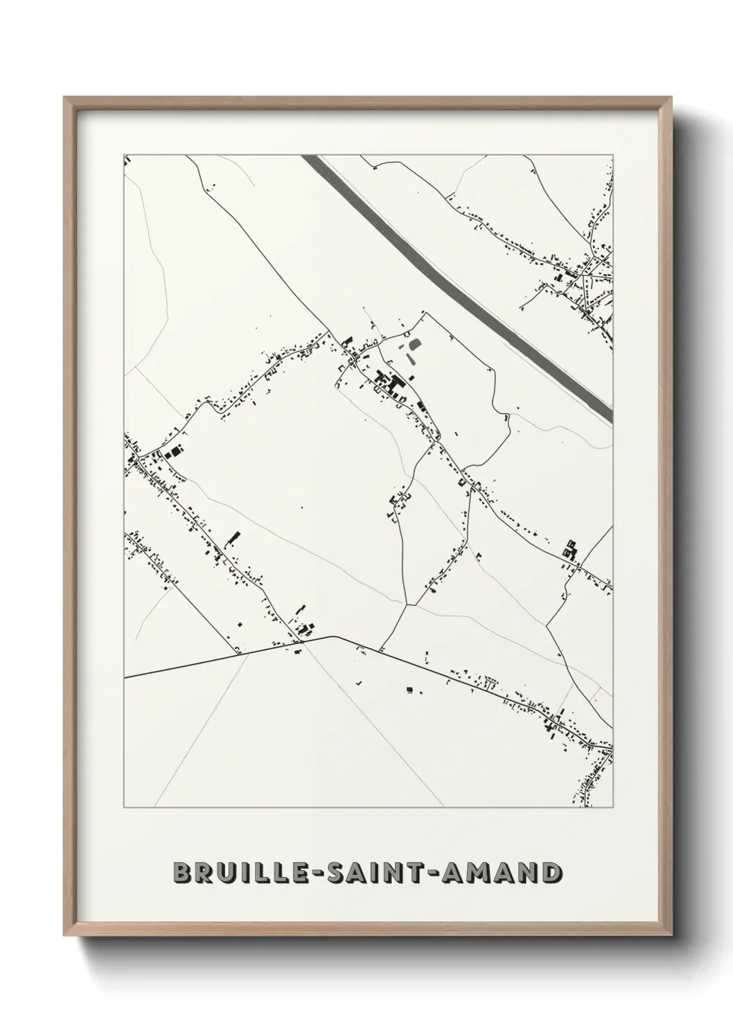 Un poster carte Bruille-Saint-Amand