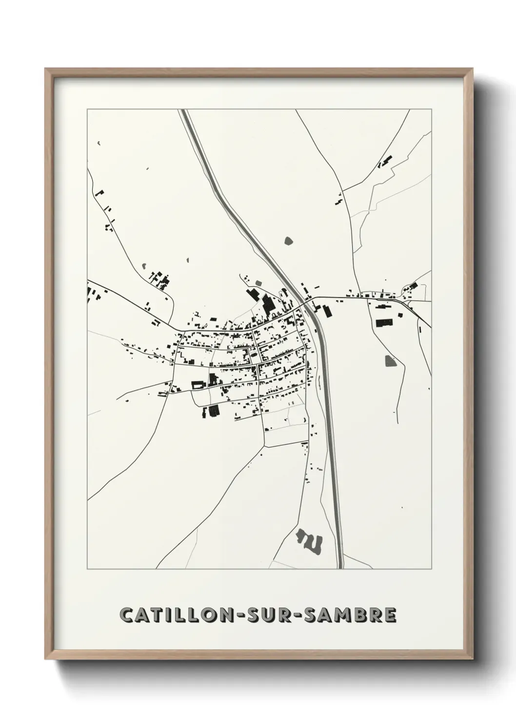 Un poster carte Catillon-sur-Sambre