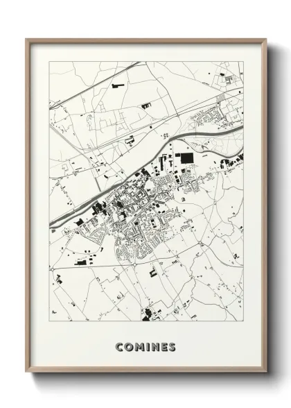 Une affiche de carte sur Comines