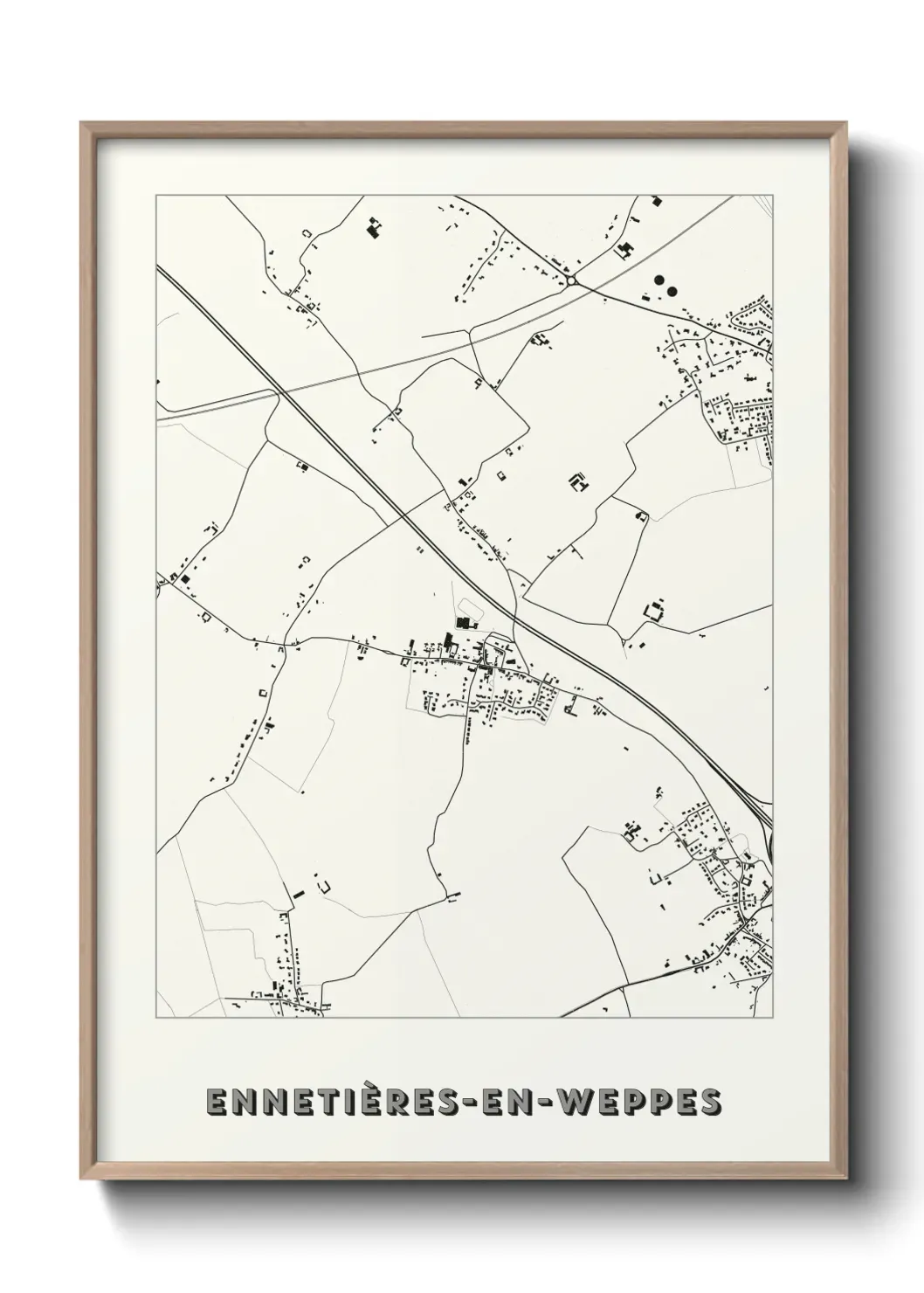 Un poster carte Ennetières-en-Weppes