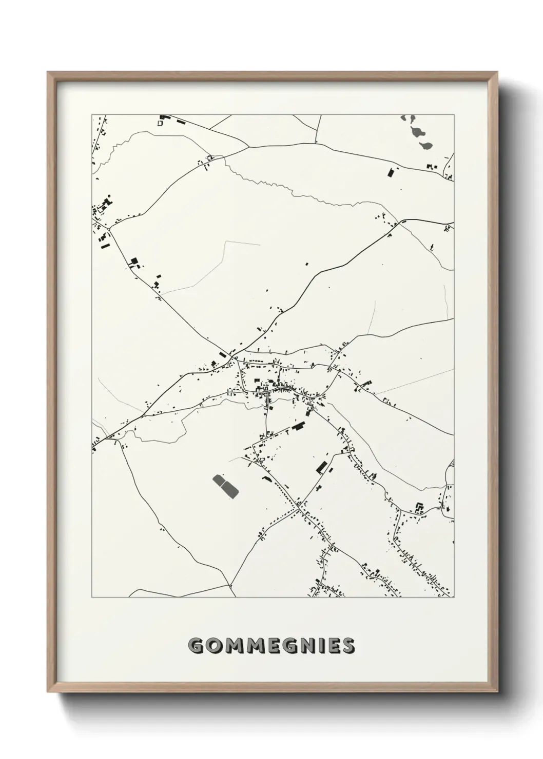Un poster carte Gommegnies