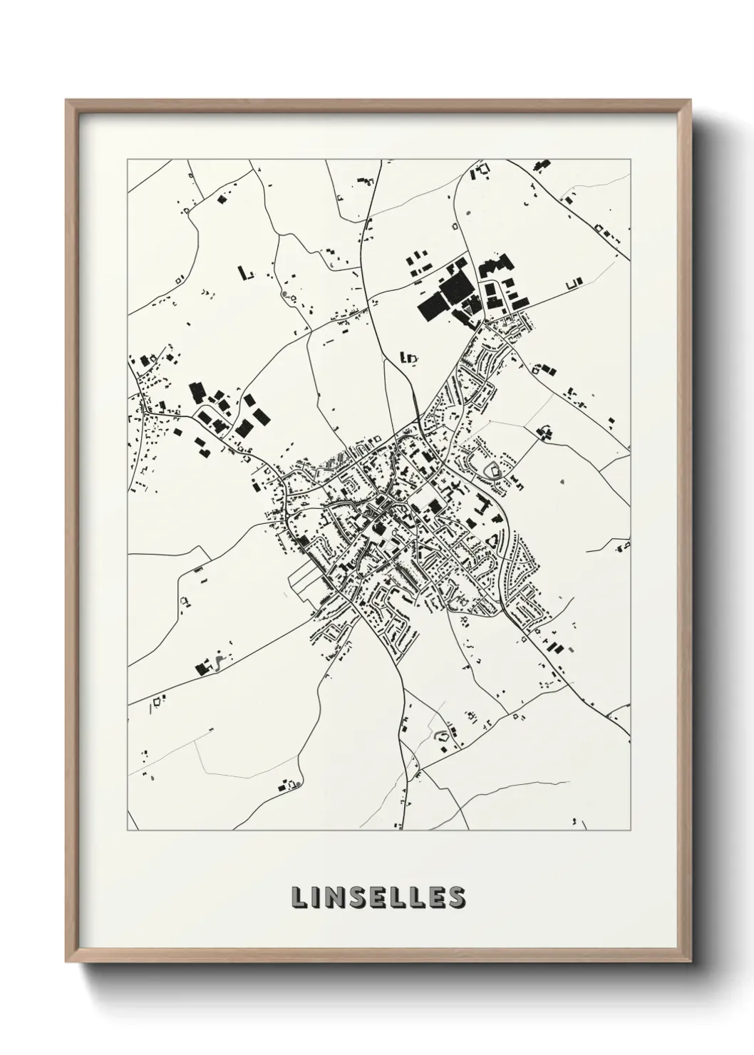 Un poster carte Linselles