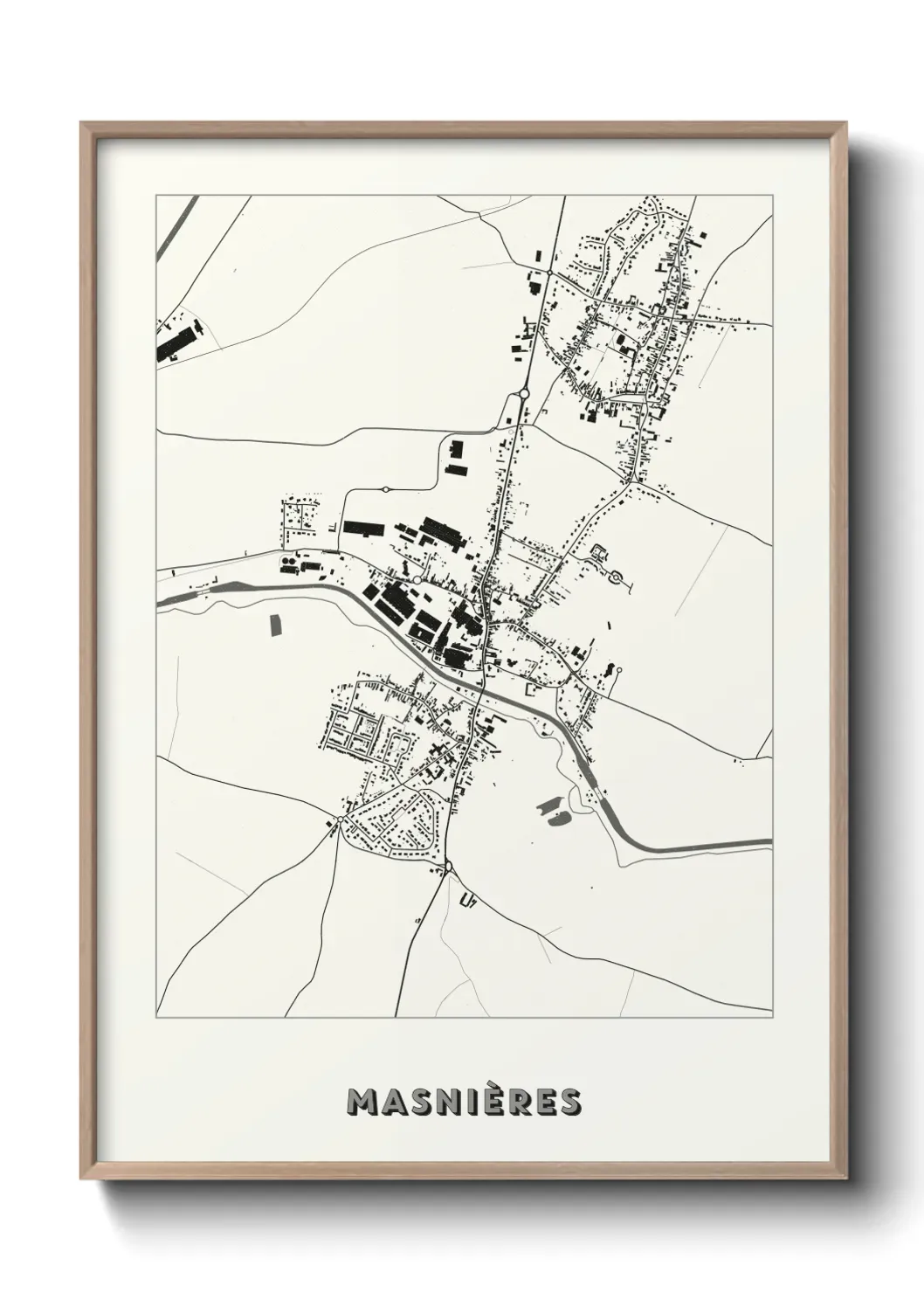 Un poster carte Masnières