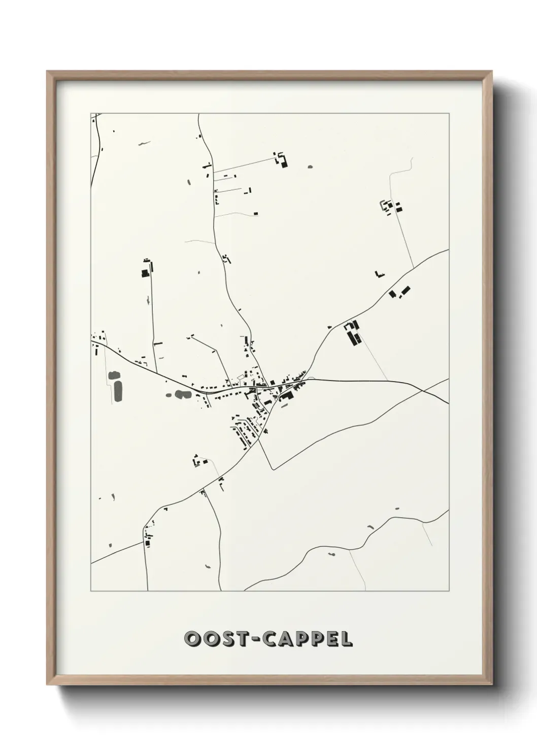 Un poster carte Oost-Cappel
