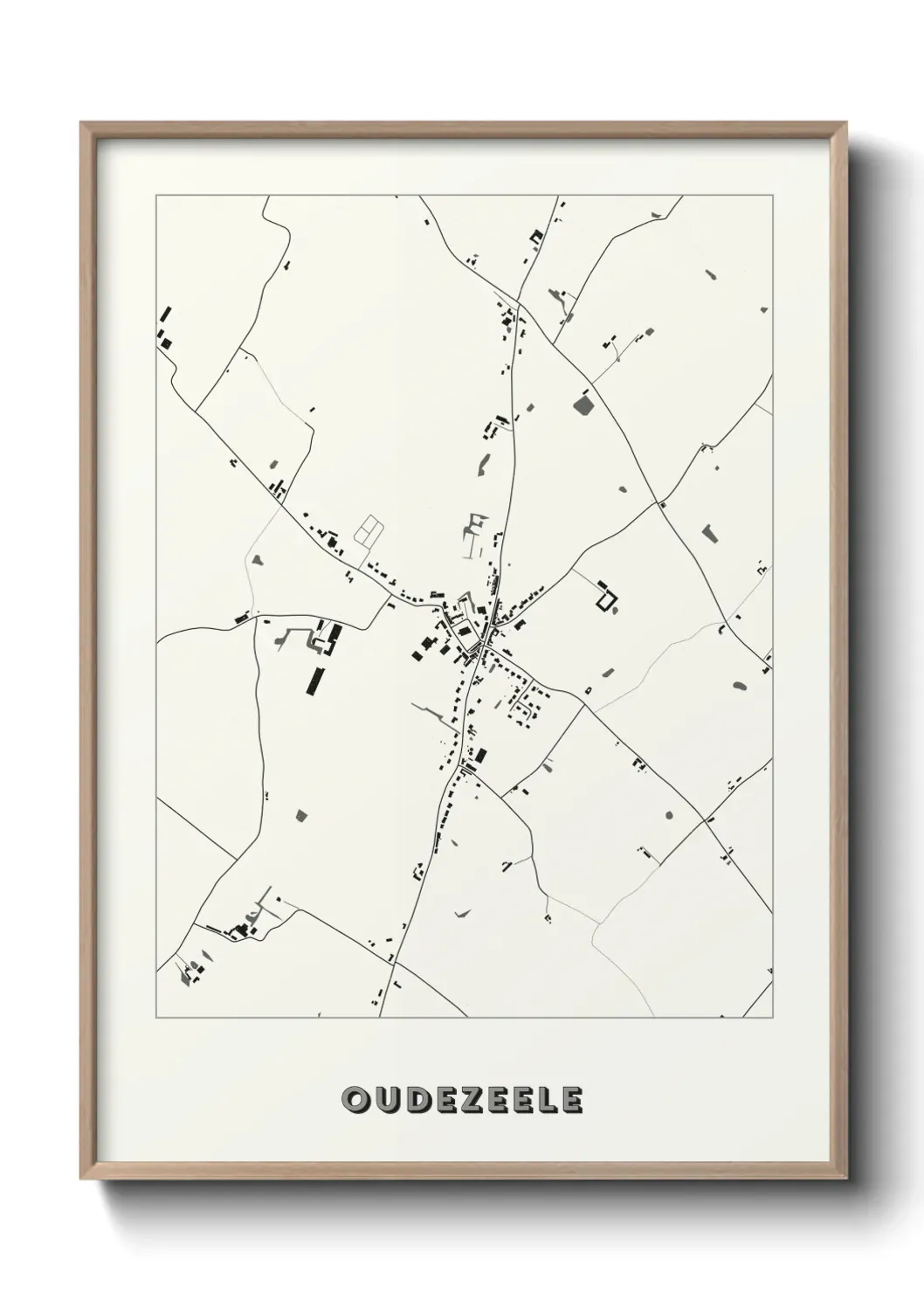Un poster carte Oudezeele