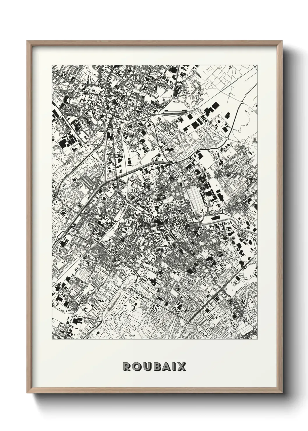 Un poster carte Roubaix