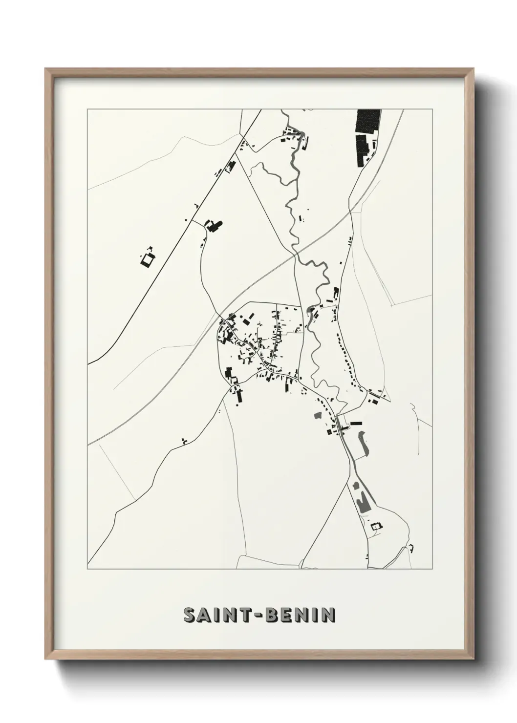 Un poster carte Saint-Benin