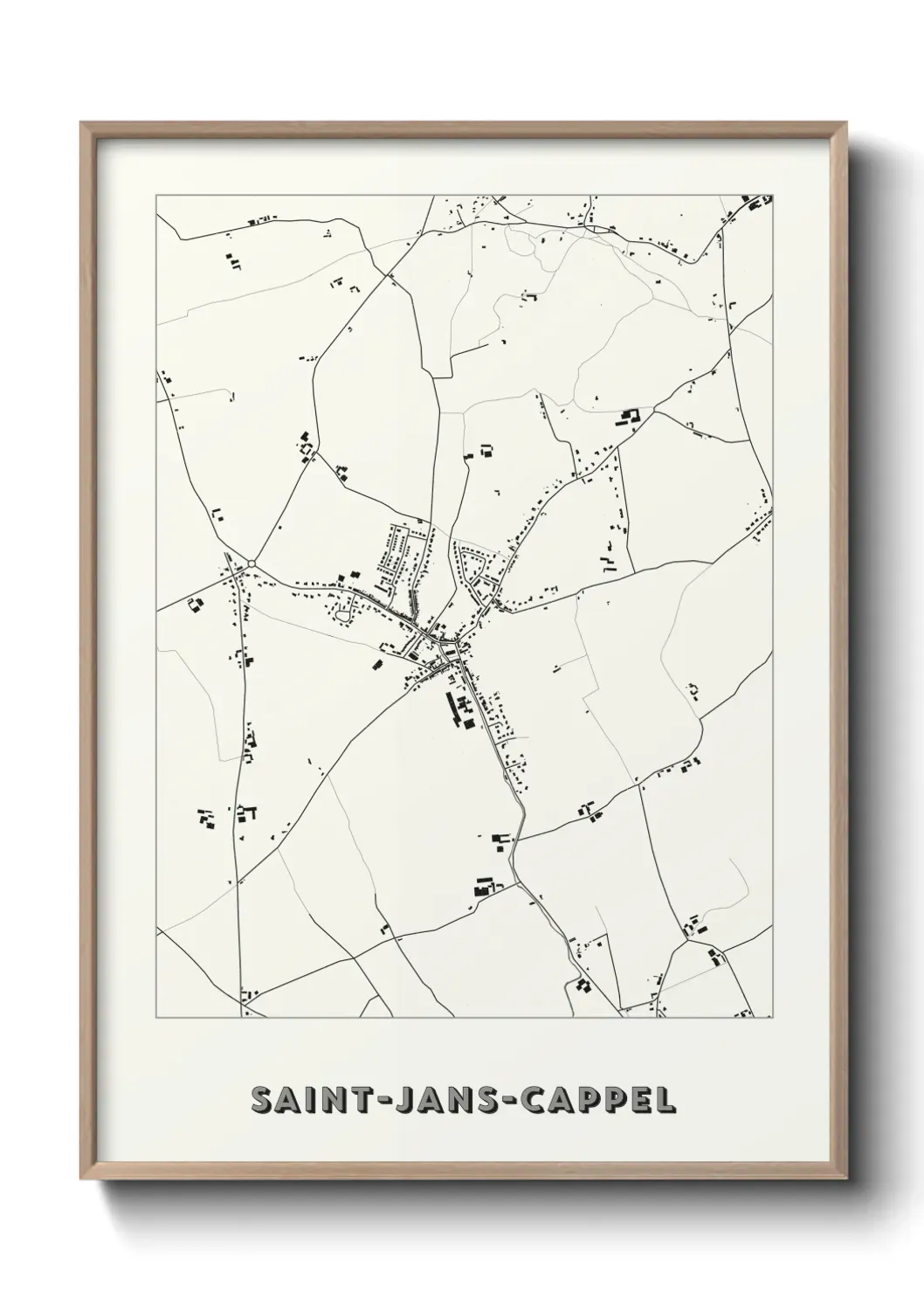 Un poster carte Saint-Jans-Cappel