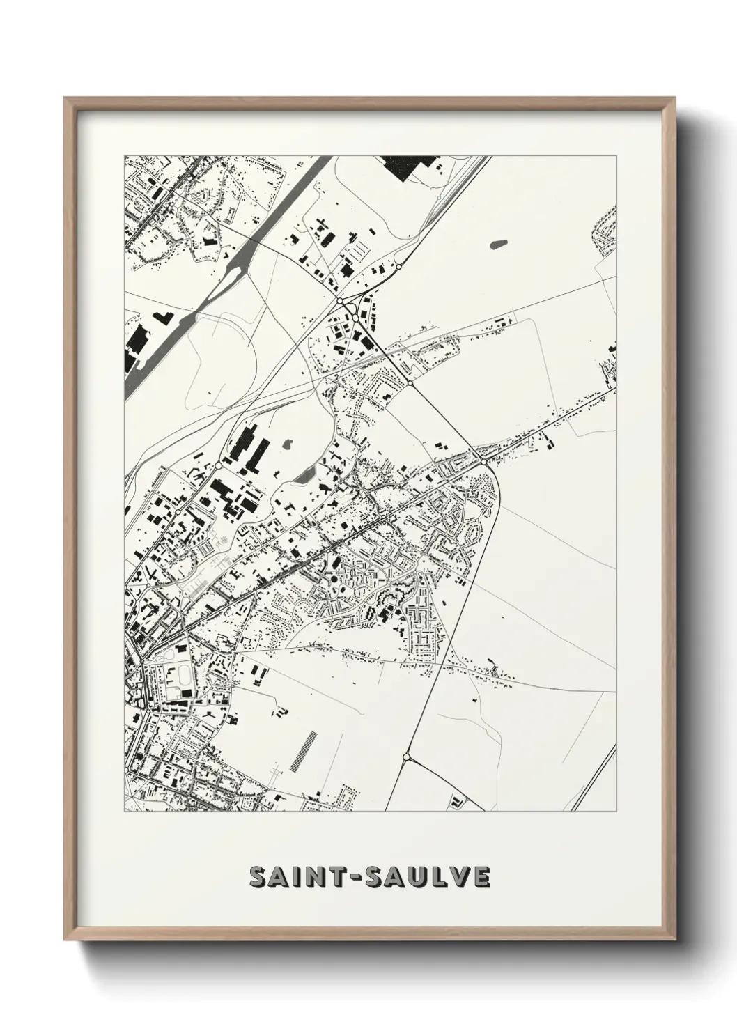 Un poster carte Saint-Saulve
