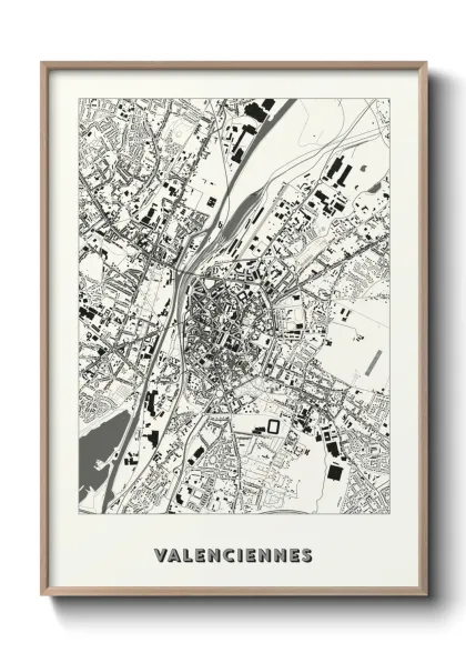 Une affiche de carte sur Valenciennes