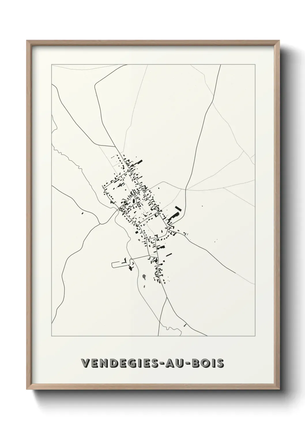 Un poster carte Vendegies-au-Bois