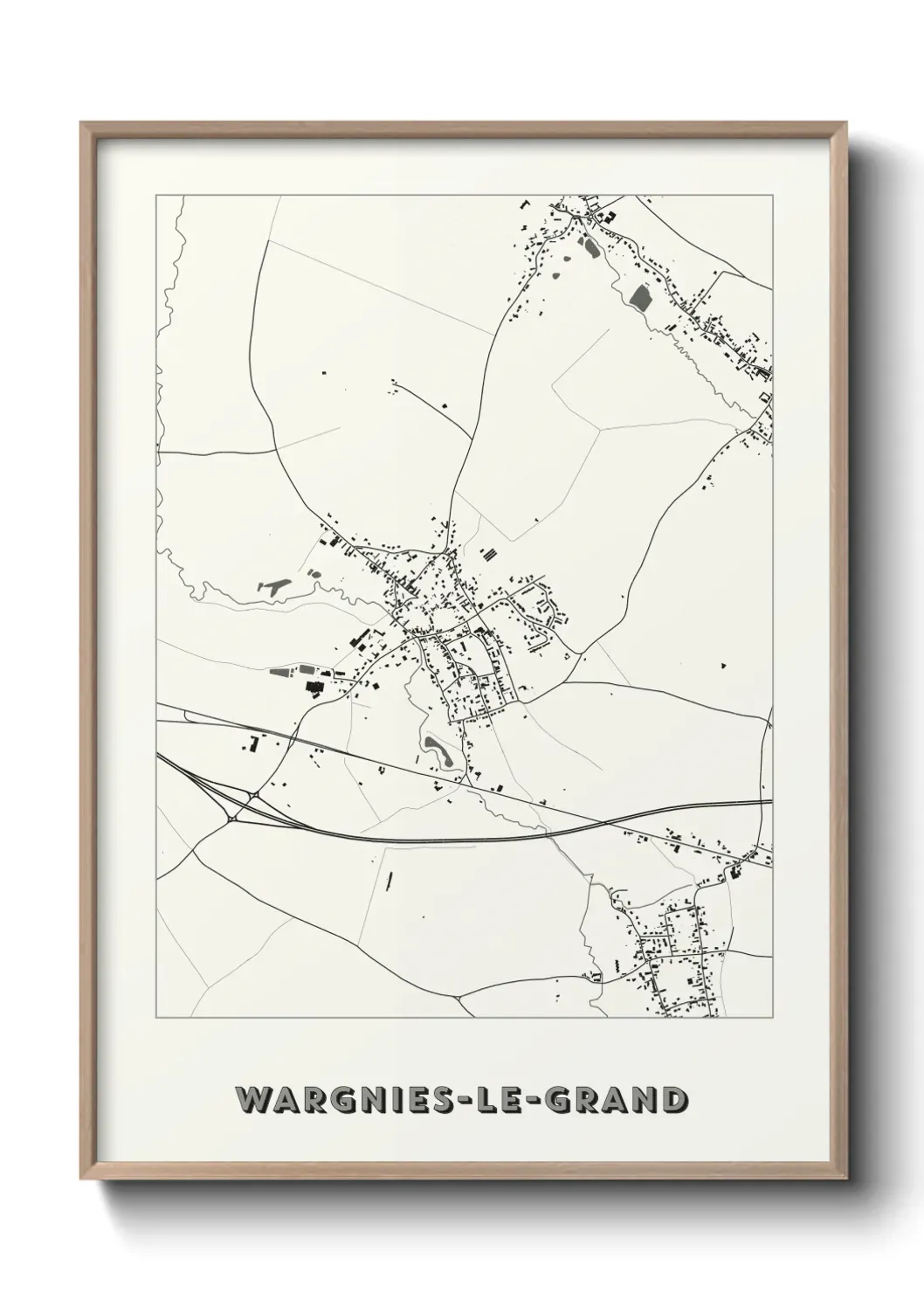 Un poster carte Wargnies-le-Grand