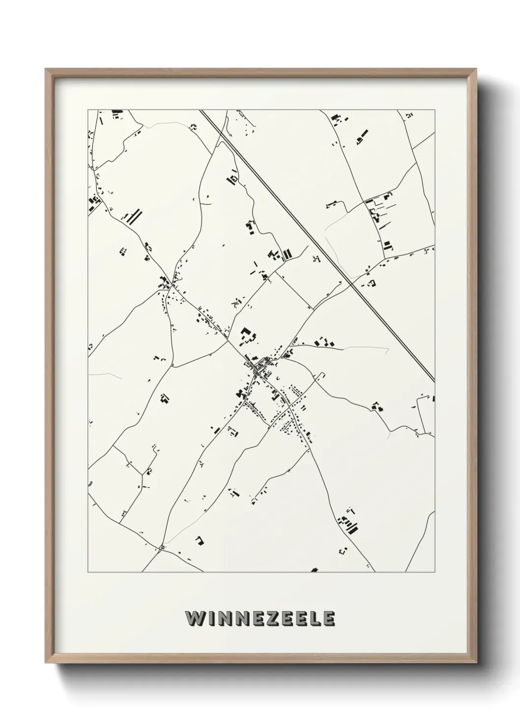 Un poster carte Winnezeele