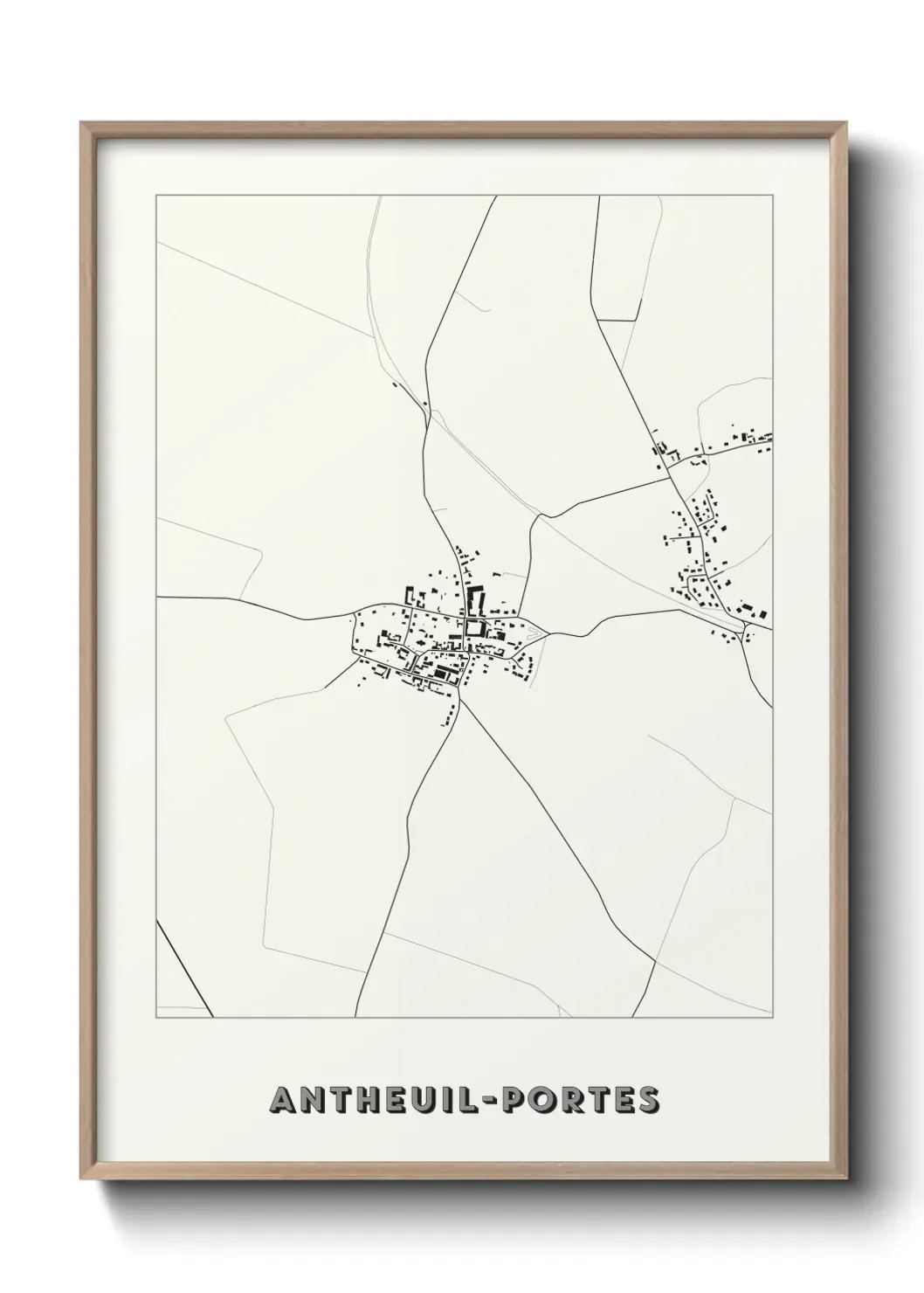 Un poster carte Antheuil-Portes