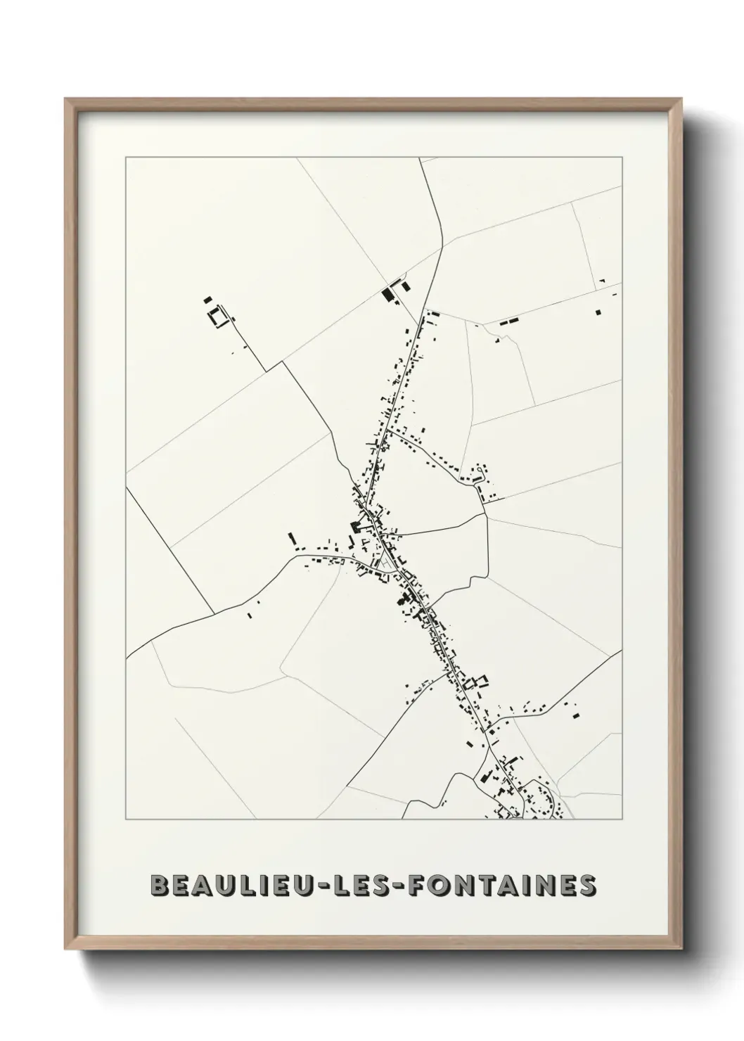 Un poster carte Beaulieu-les-Fontaines