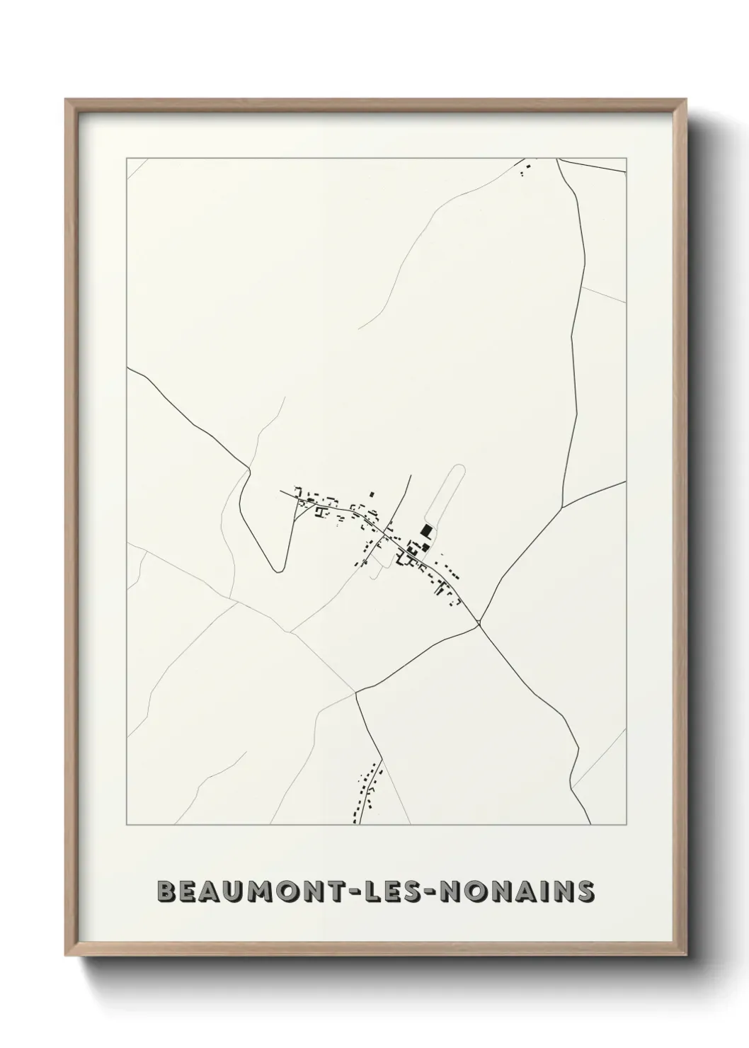 Un poster carte Beaumont-les-Nonains