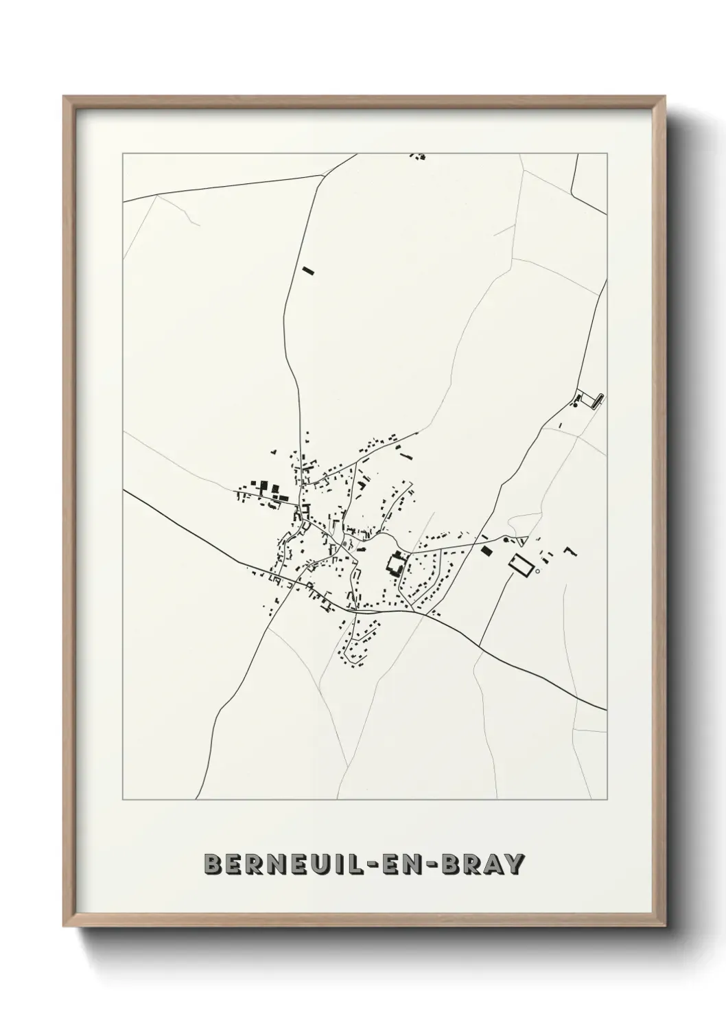 Un poster carte Berneuil-en-Bray