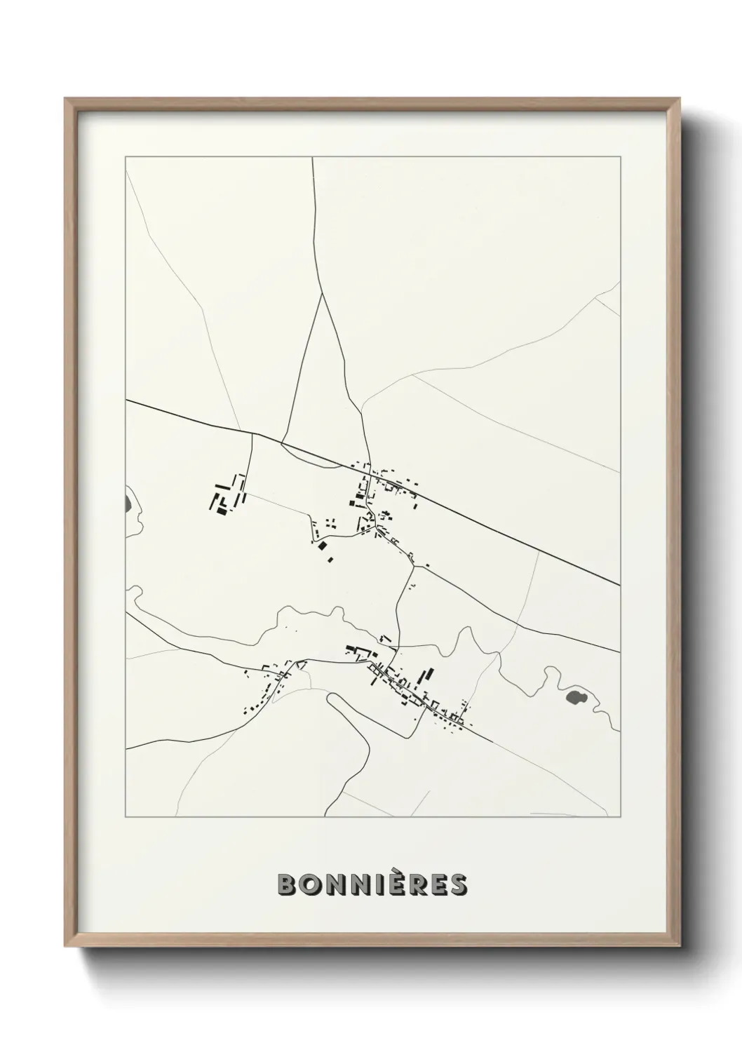 Un poster carte Bonnières