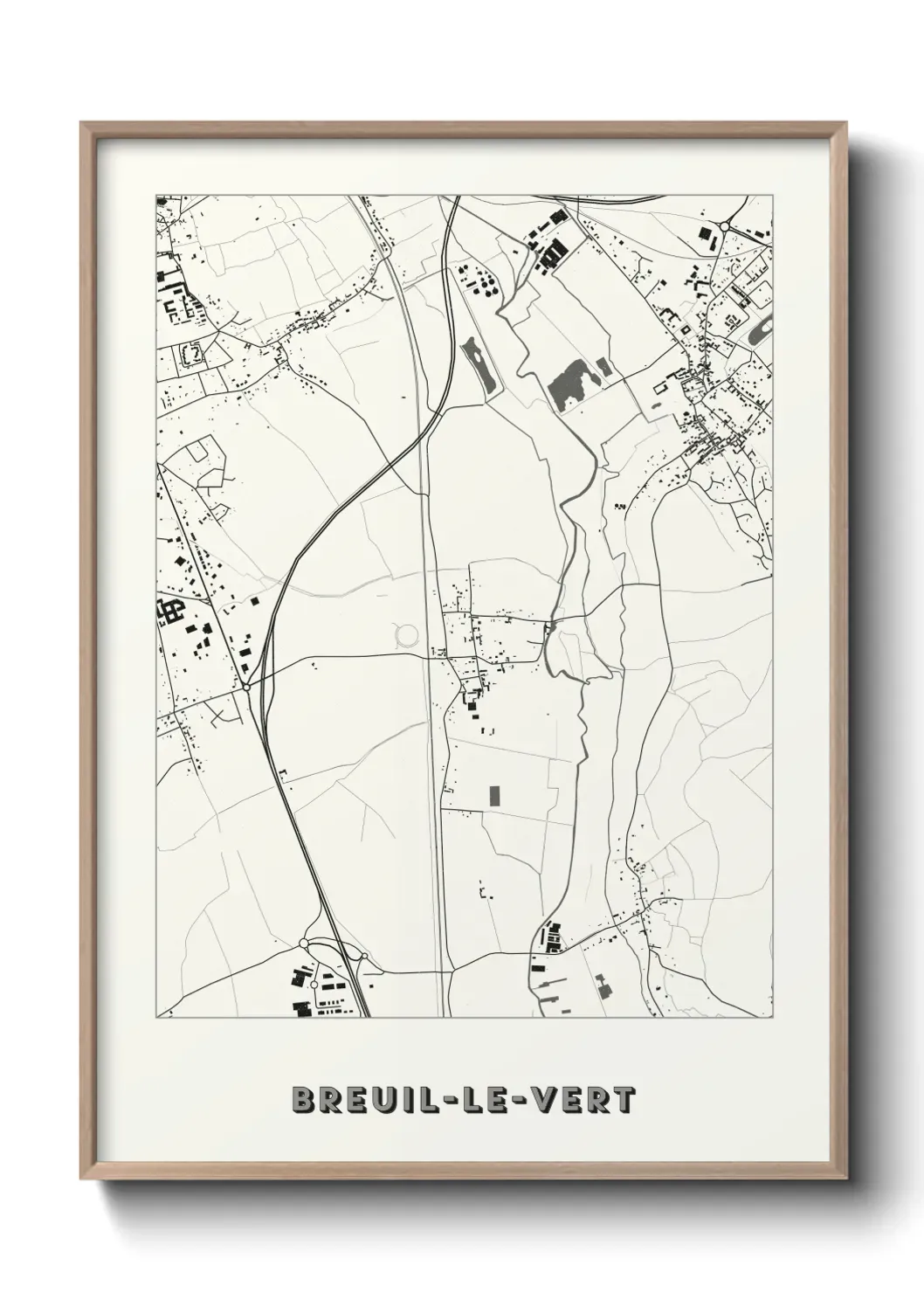 Un poster carte Breuil-le-Vert