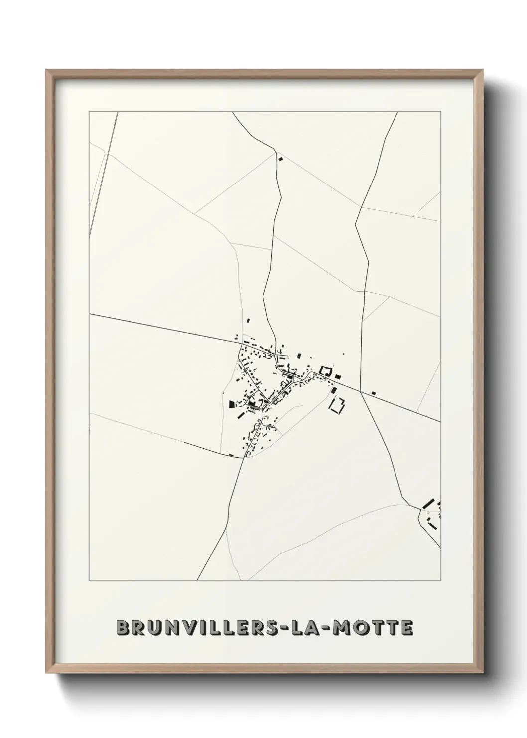 Un poster carte Brunvillers-la-Motte