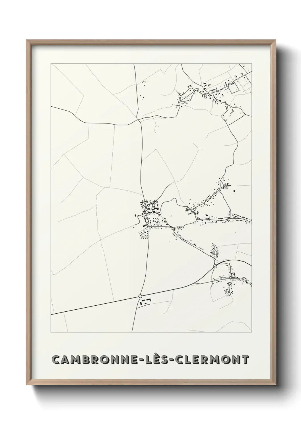 Un poster carte Cambronne-lès-Clermont
