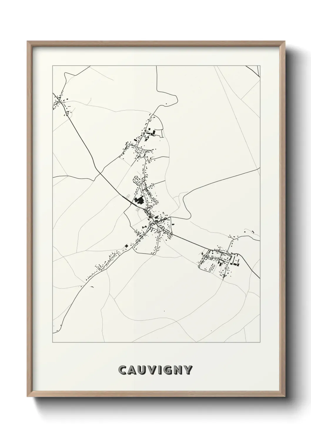 Un poster carte Cauvigny