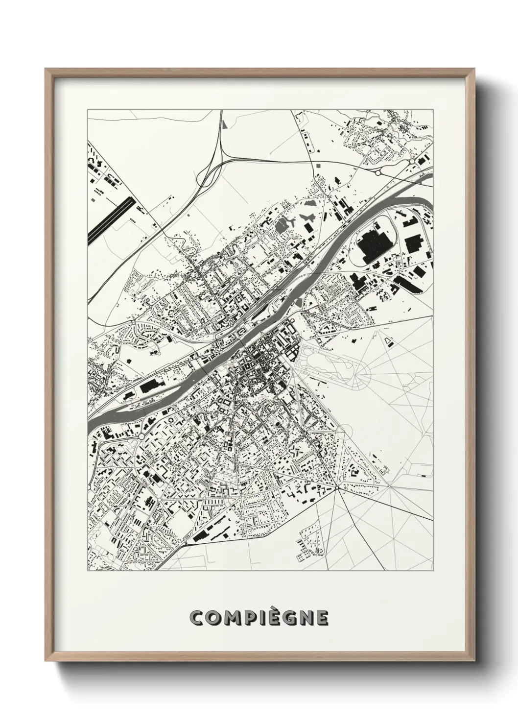 Un poster carte Compiègne