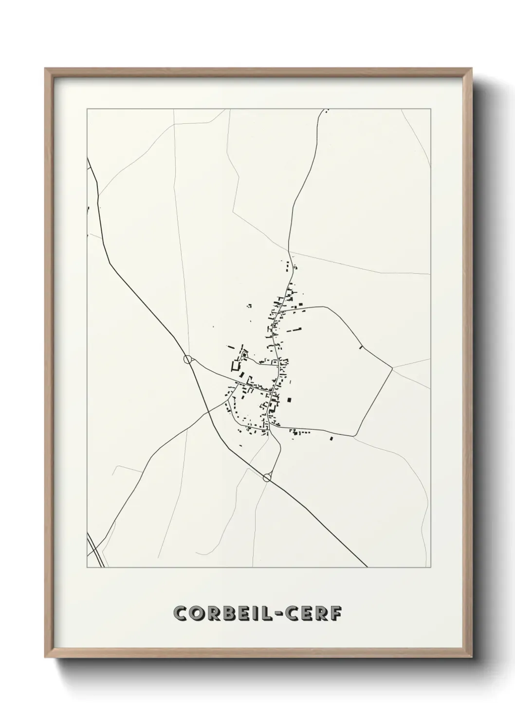 Un poster carte Corbeil-Cerf