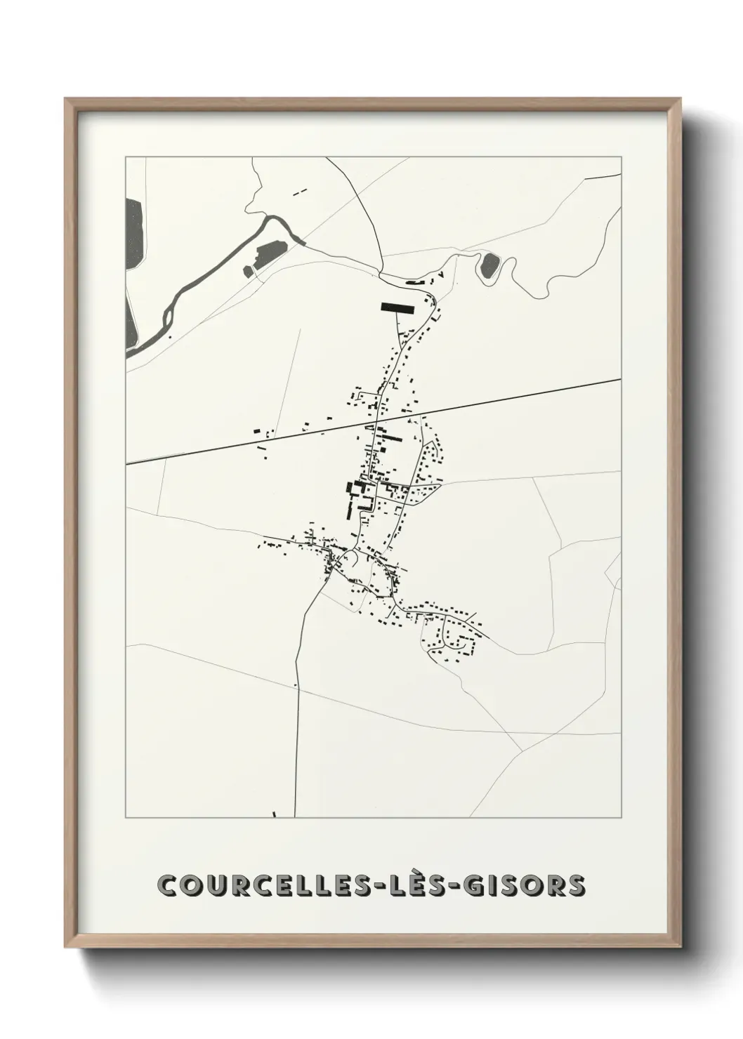 Un poster carte Courcelles-lès-Gisors