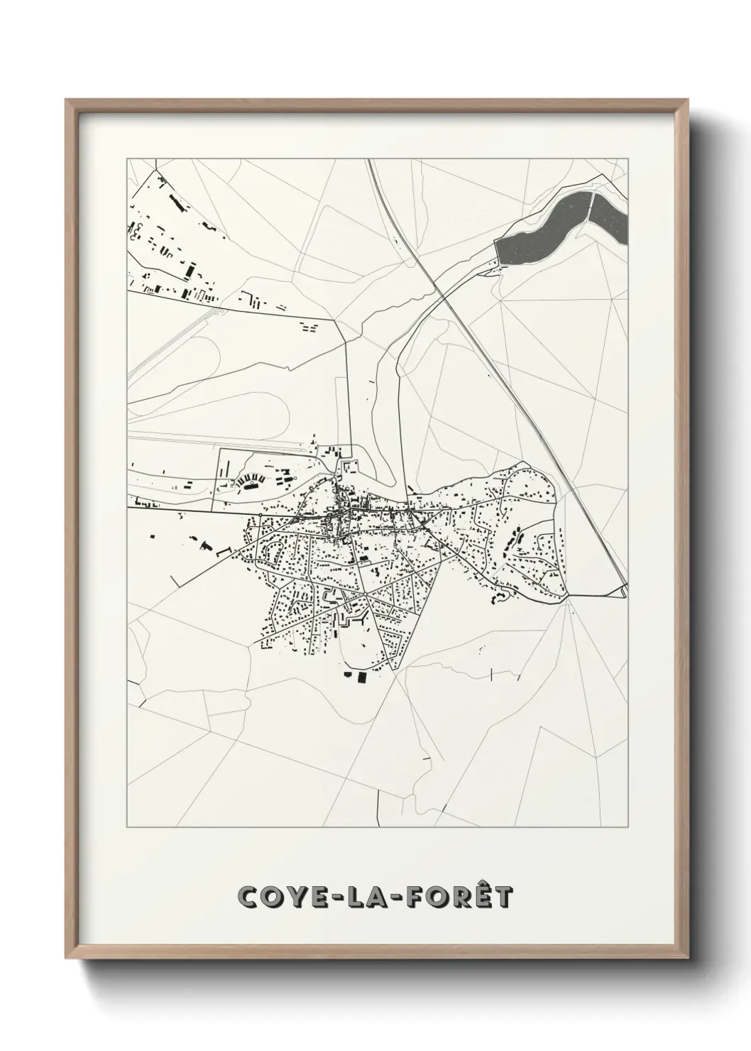 Un poster carte Coye-la-Forêt