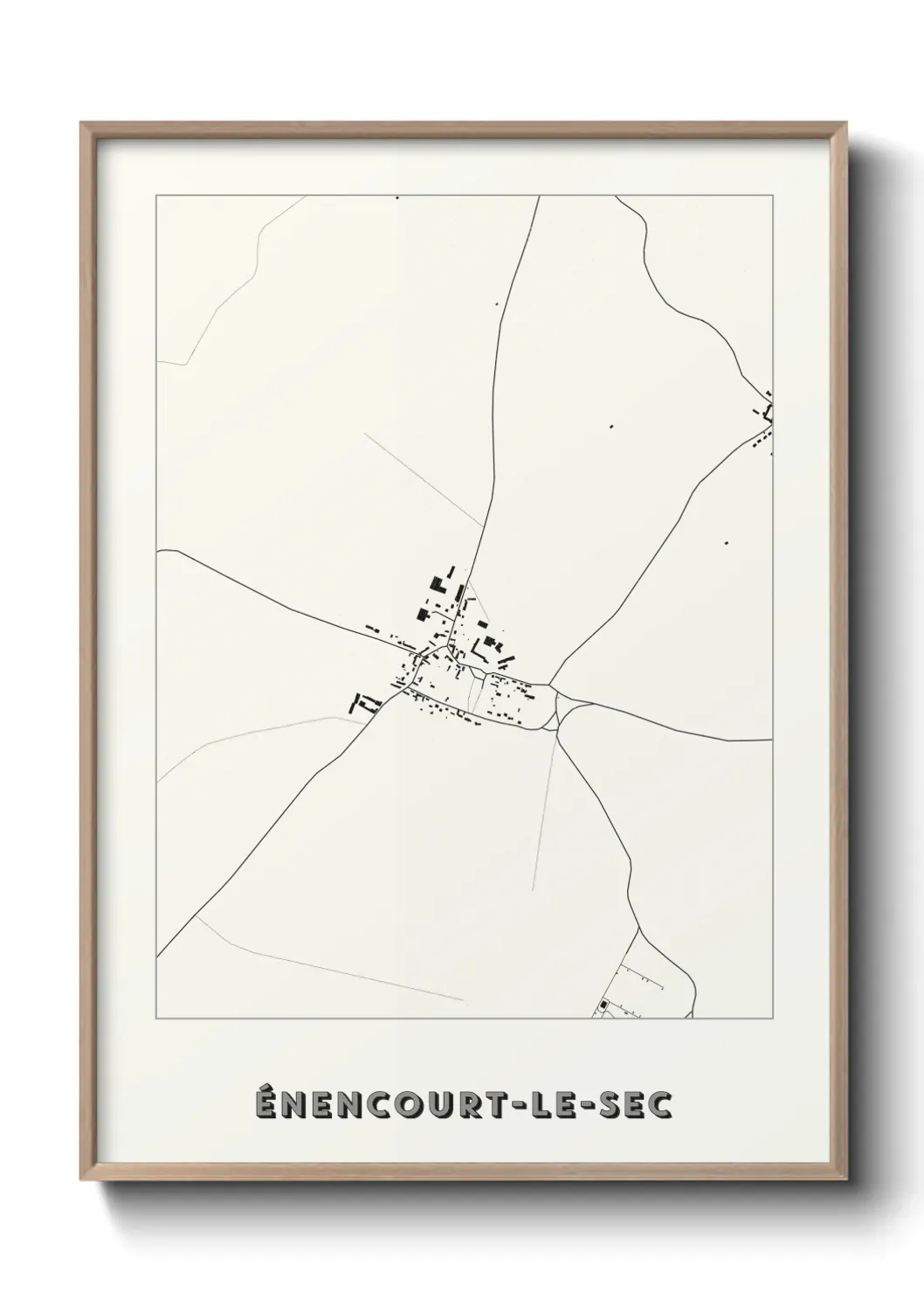 Un poster carte Énencourt-le-Sec