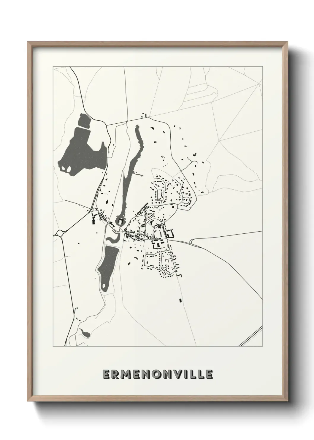 Un poster carte Ermenonville