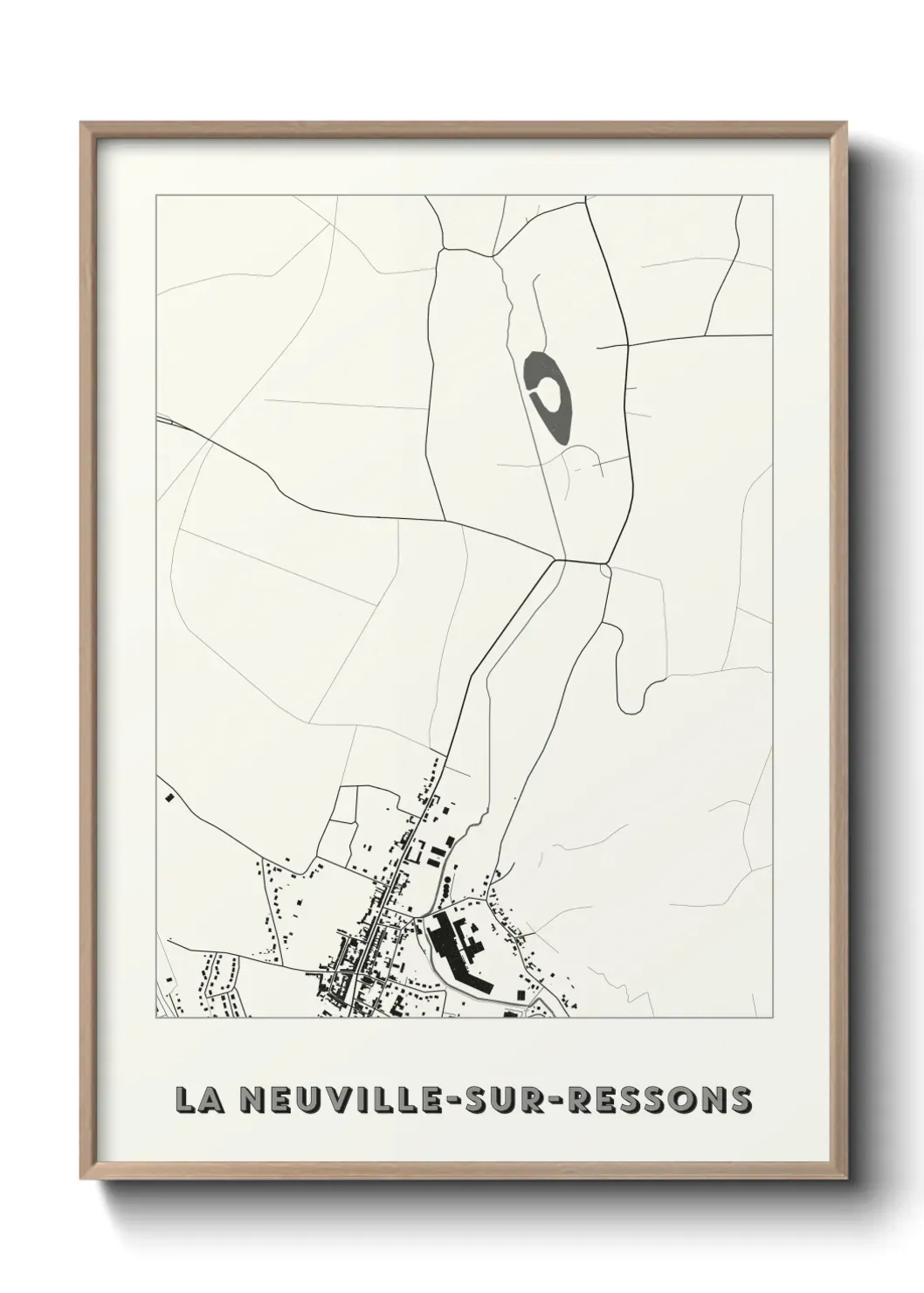 Un poster carte La Neuville-sur-Ressons