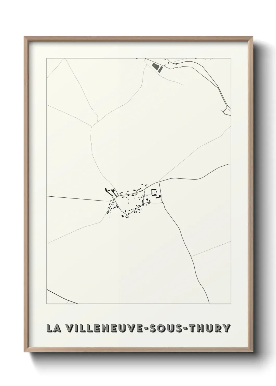 Un poster carte La Villeneuve-sous-Thury