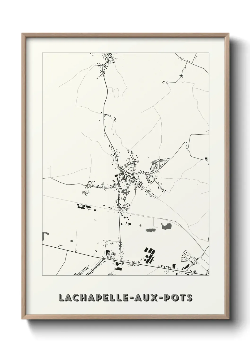Un poster carte Lachapelle-aux-Pots