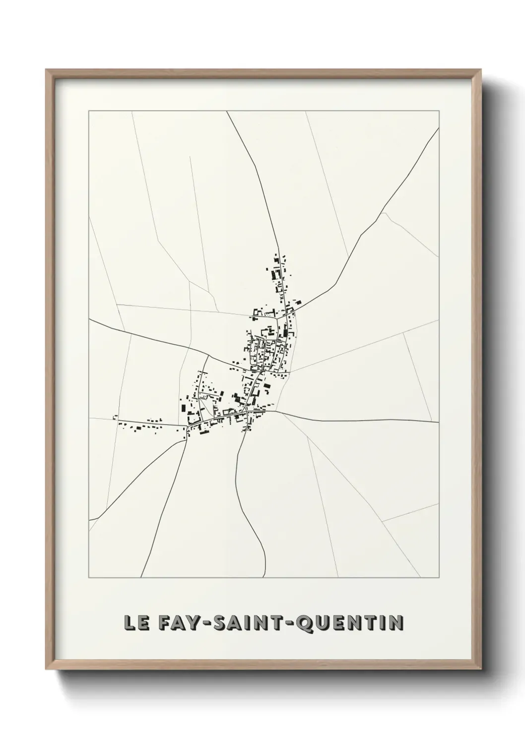 Un poster carte Le Fay-Saint-Quentin