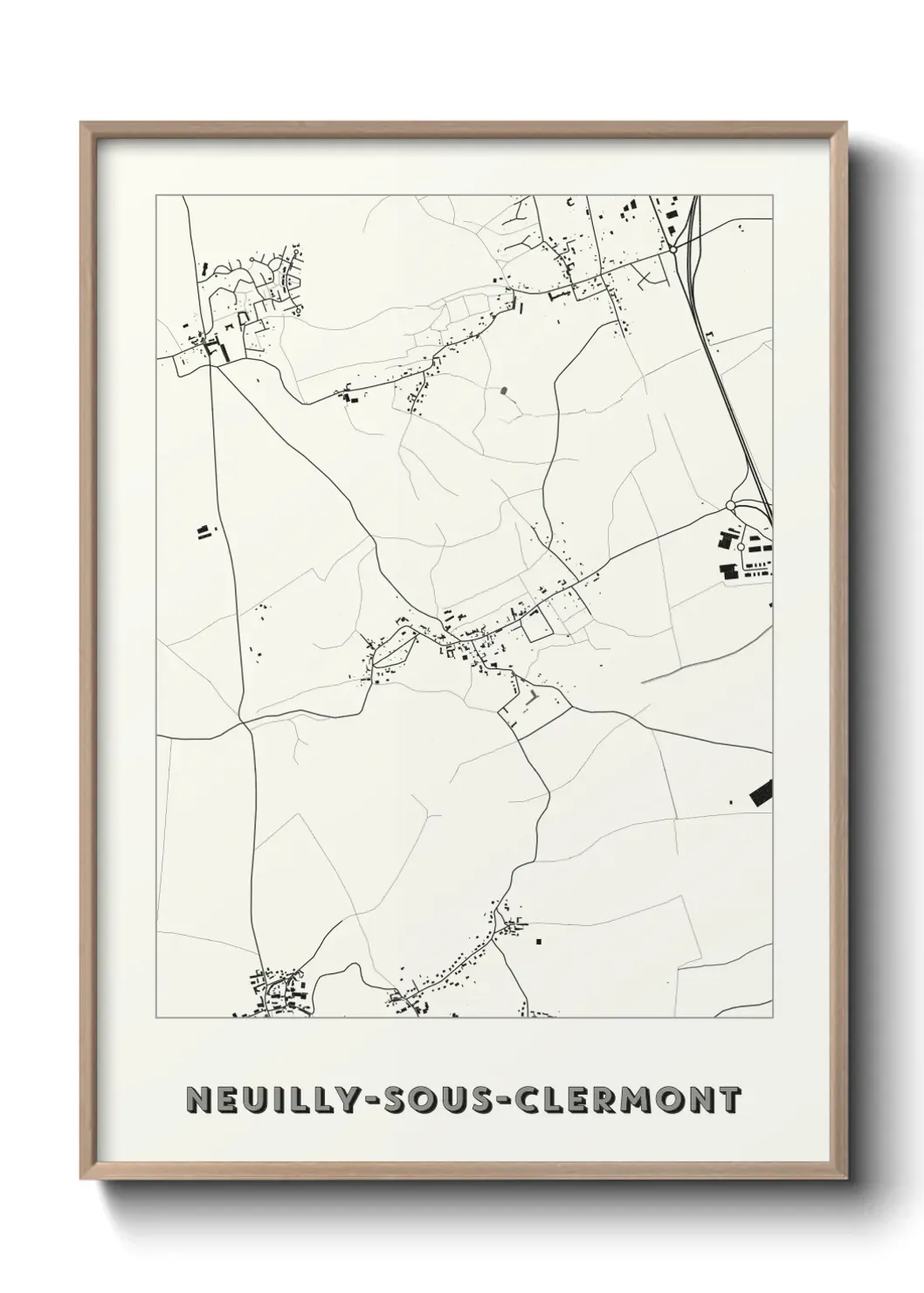 Un poster carte Neuilly-sous-Clermont