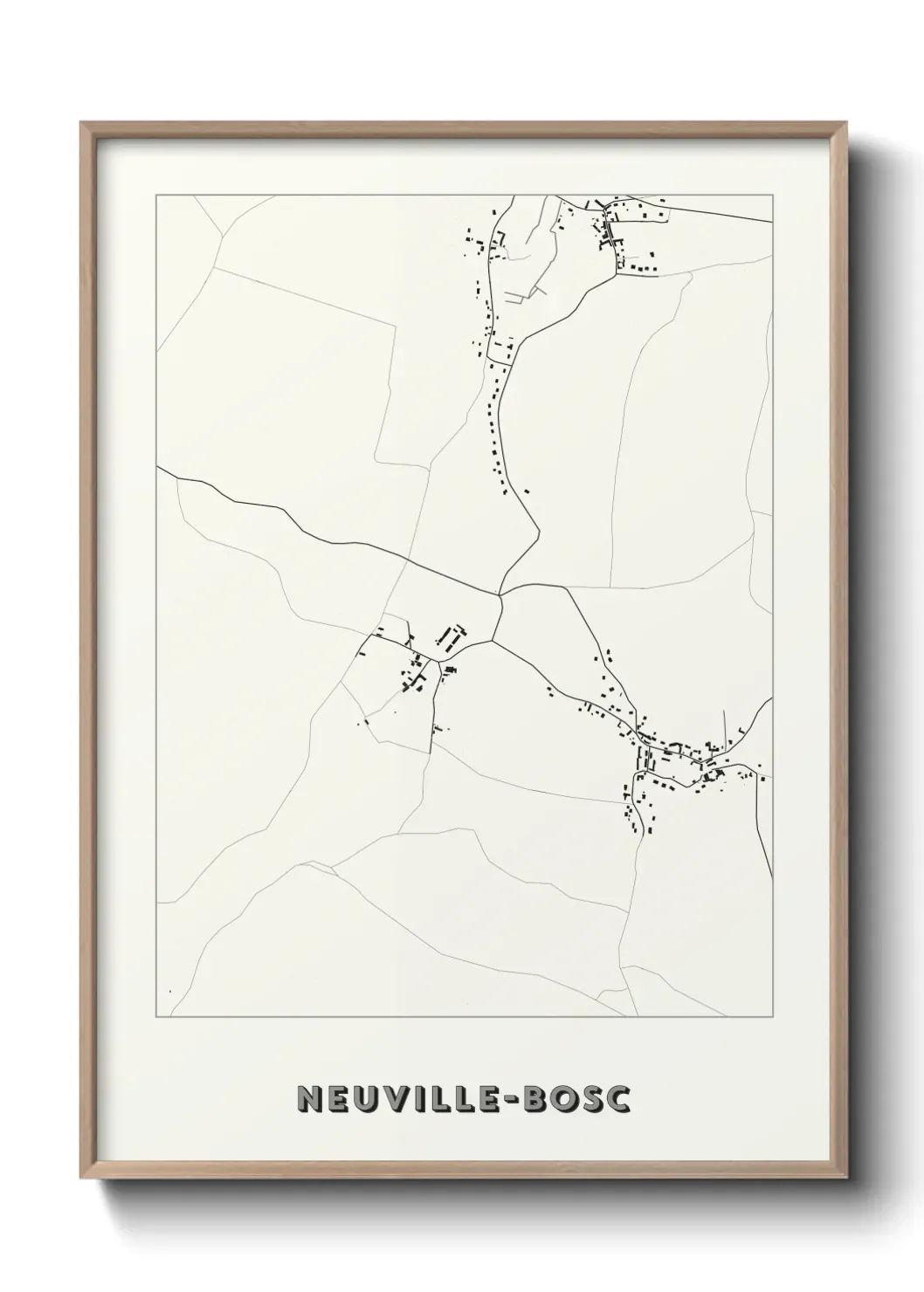 Un poster carte Neuville-Bosc