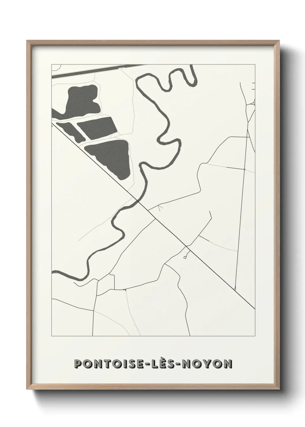 Un poster carte Pontoise-lès-Noyon