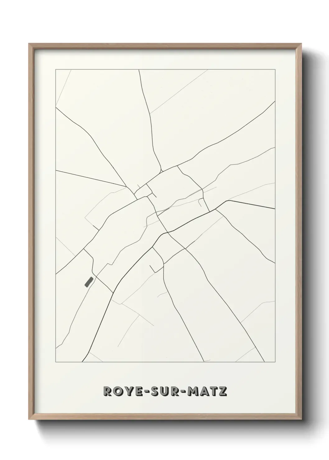 Un poster carte Roye-sur-Matz