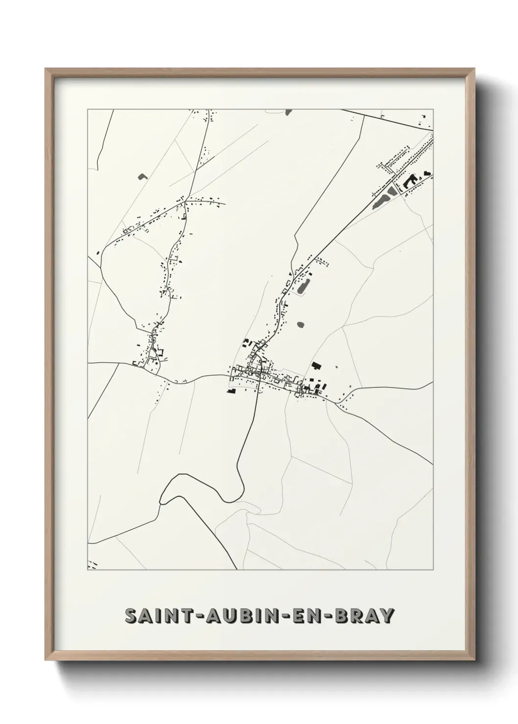 Un poster carte Saint-Aubin-en-Bray