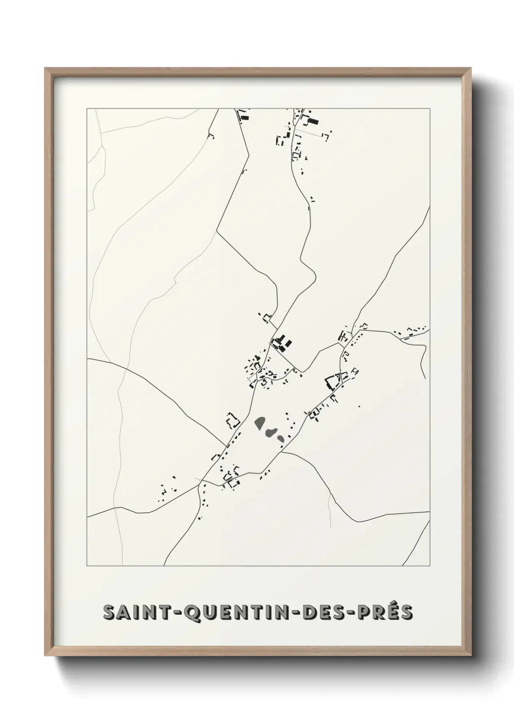 Un poster carte Saint-Quentin-des-Prés