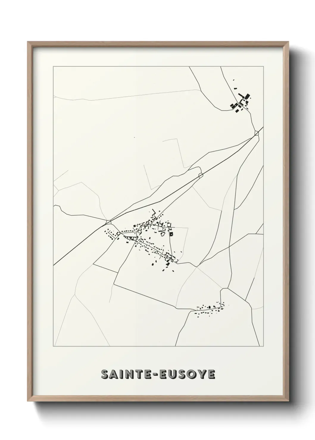 Un poster carte Sainte-Eusoye