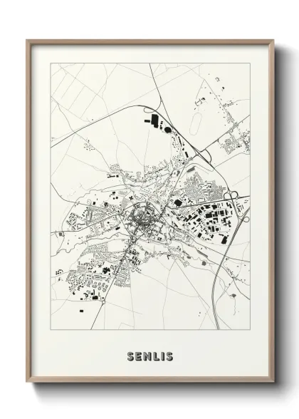 Une affiche de carte sur Senlis